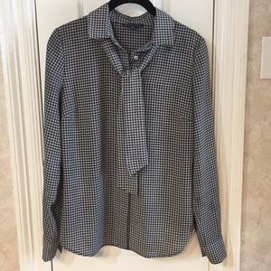 Brooks Brothers B&W check dress shirt w/ neck tie